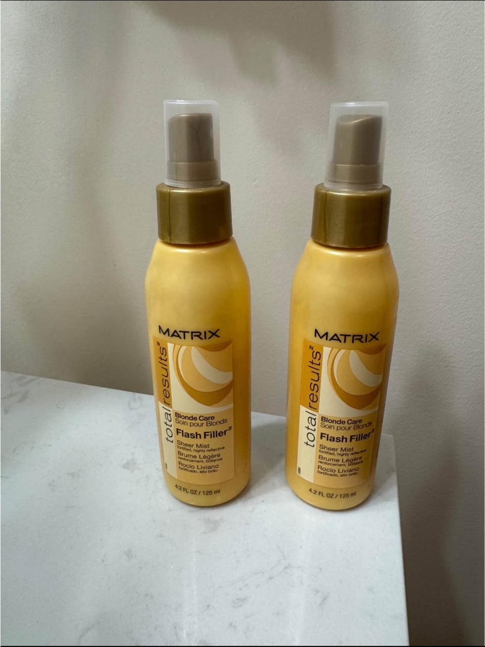 Matix Blonde Care Flash Filler Sheer Mist - Yellow Bottle